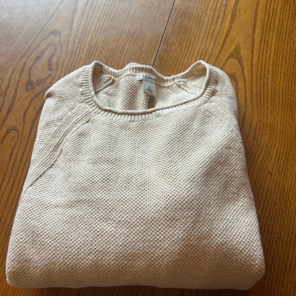 L.L. Bean Women's Beige Crew Neck Sweater